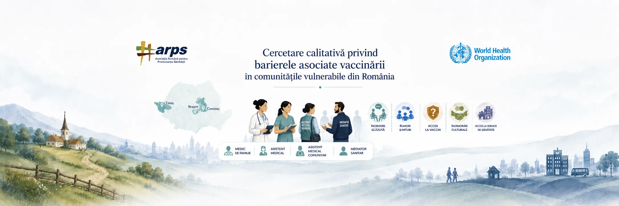 Cercetare calitativă pentru creșterea ratei vaccinării copiilor în comunitățile rurale/semi-urbane cu un nivel socio-economic scăzut
